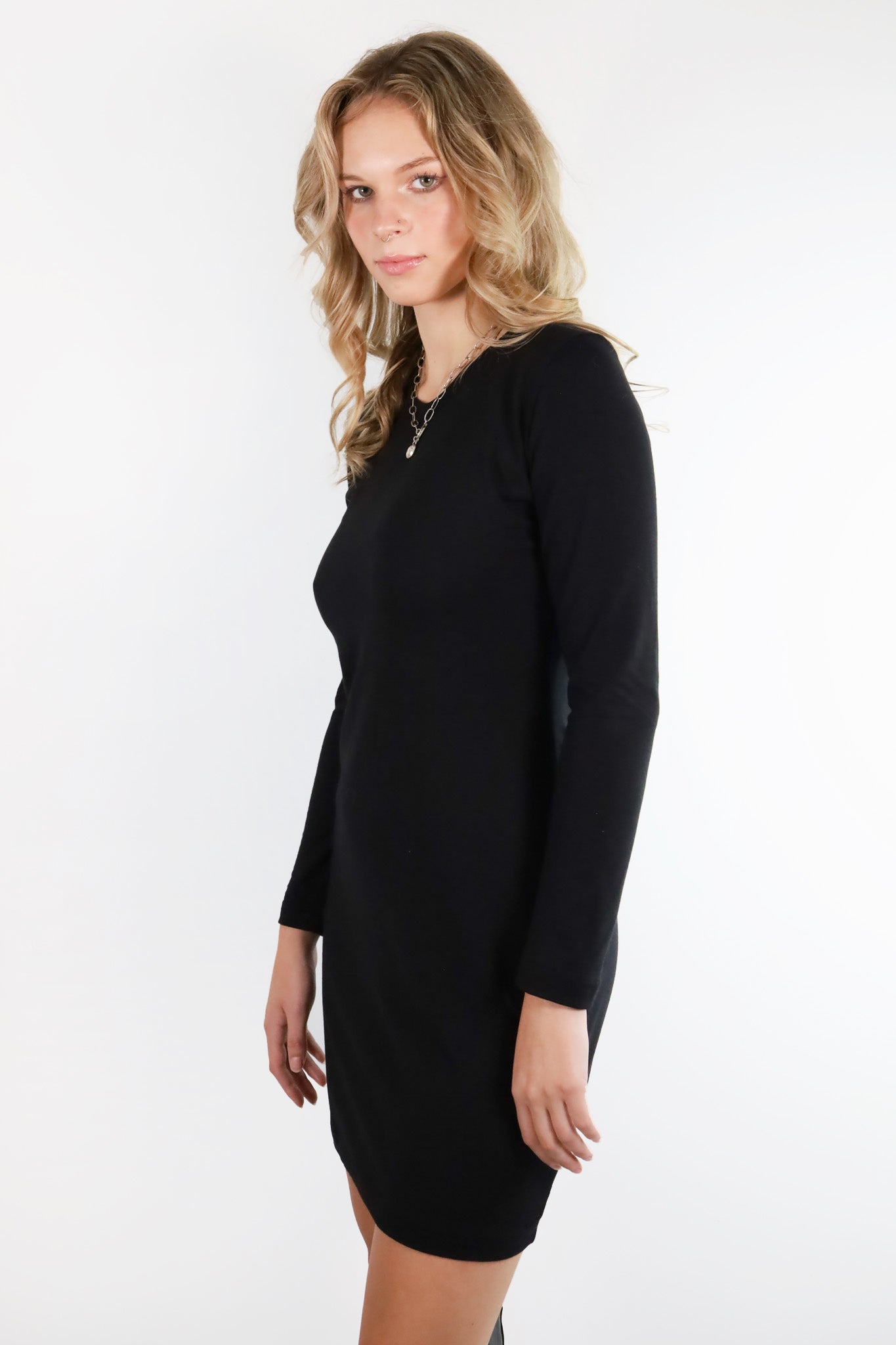 Long Sleeve Jane Dress in Black