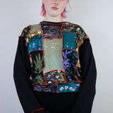 'Wired' Patchwork Cropped Sweatshirt (Size 1)
