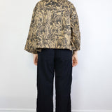 Black Shroomed on Terracotta Raw Silk Jacket (Size 3)