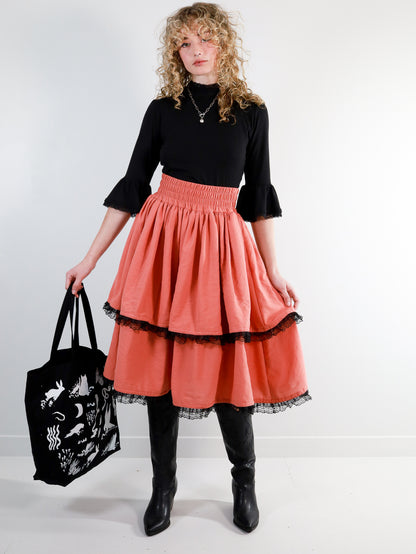 Luisa Tiered Prairie Skirt in Mulberry - Thief and Bandit