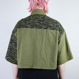 'Tactical Tiger' Patchwork Boxy Button-Up (Size 1)