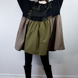 'Dark Night' Long Sleeve Long Sleeve Dress (Size 1)