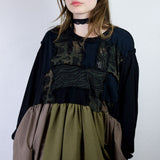 'Dark Night' Long Sleeve Long Sleeve Dress (Size 1)