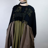 'Dark Night' Long Sleeve Long Sleeve Dress (Size 1)