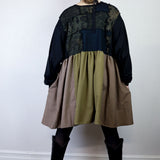 'Dark Night' Long Sleeve Long Sleeve Dress (Size 1)