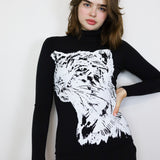Sad Panther Slouch Turtleneck (XS, S, M, 1X, 2X)