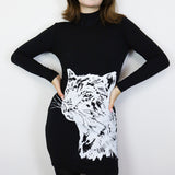 'Sad Panther' on Black Bandit Dress (Small)