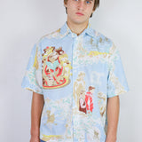 'Phone Home' Unisex Short Sleeve Button Up (Size 1)