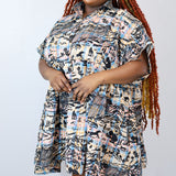 Pastel Plaid 'Shadow Canyon' Boxy Button-Up Dress