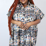 Pastel Plaid 'Shadow Canyon' Boxy Button-Up Dress