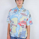 'In Disguise' Unisex Short Sleeve Button Up (Size 1)