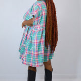 Summer Plaid 'Starlight' Boxy Button-Up Dress