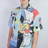 'Puddy Tat' Unisex Short Sleeve Button Up (Size 1)
