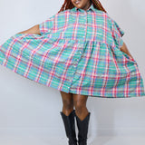 Summer Plaid 'Starlight' Boxy Button-Up Dress