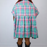Summer Plaid 'Starlight' Boxy Button-Up Dress