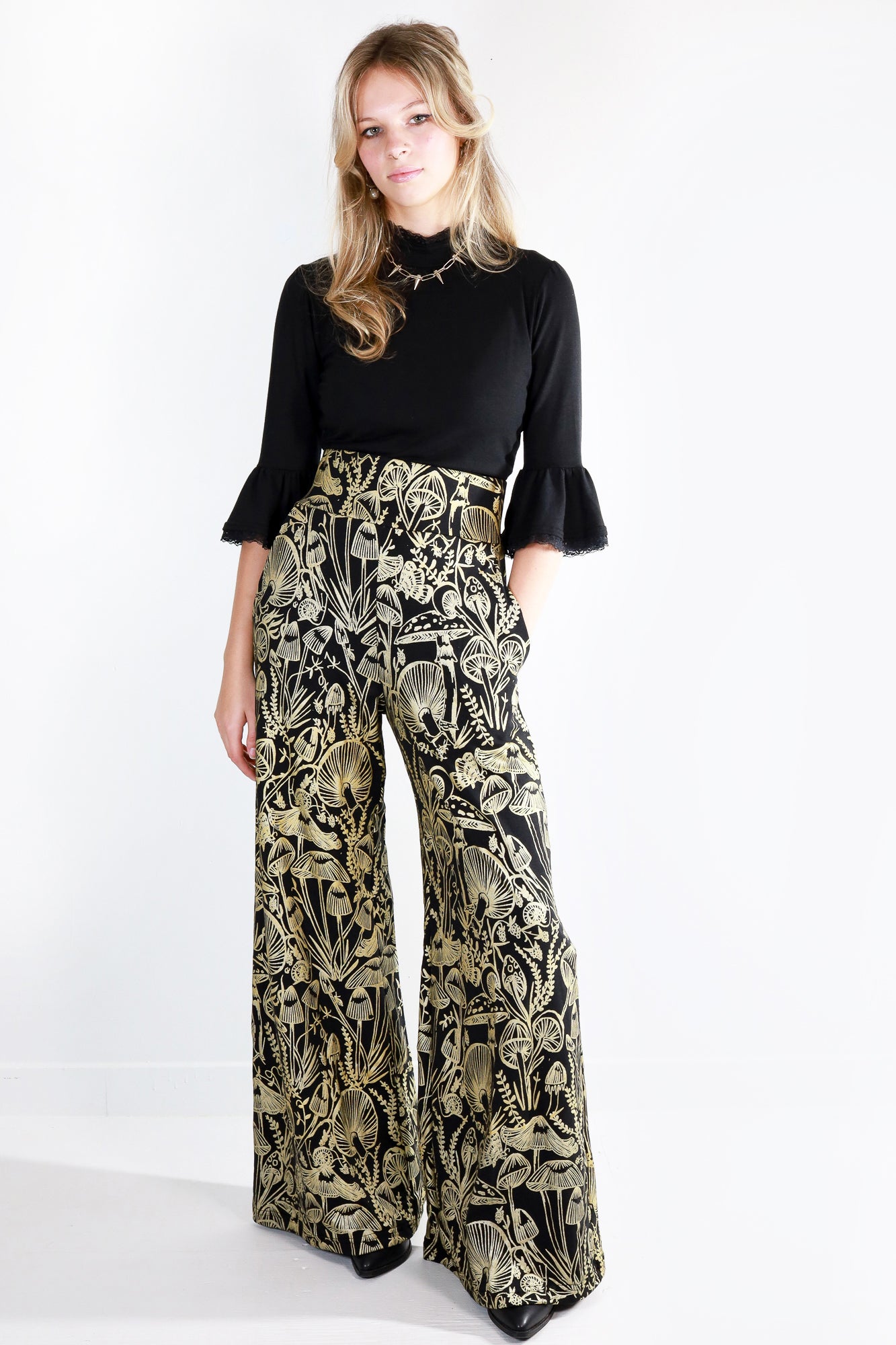 Gold and black on sale trousers