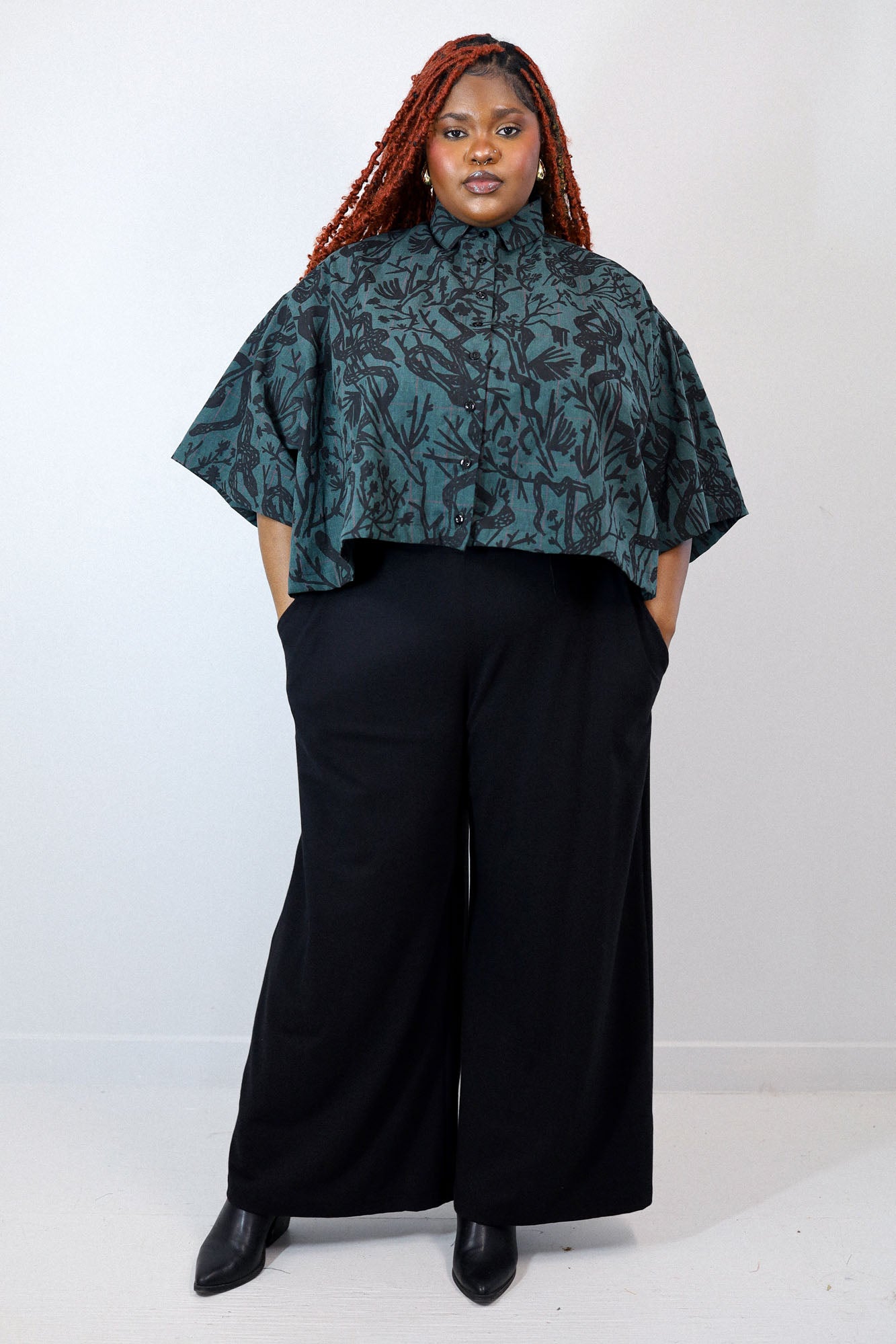 Coffee on Black 'Fox Den' Boxy Button-Up – Thief and Bandit