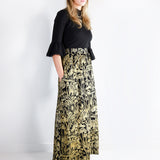 Gold on Black Shroomed Maxi Skirt - Thief and Bandit