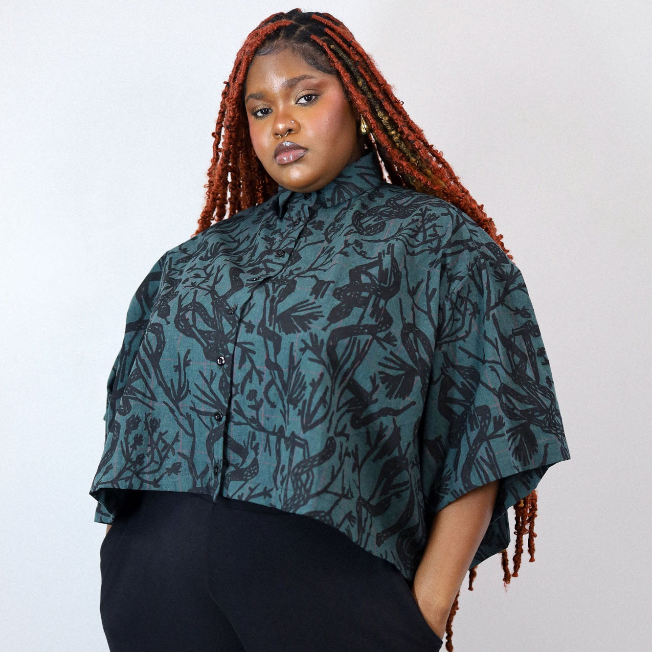 Coffee on Black 'Fox Den' Boxy Button-Up – Thief and Bandit