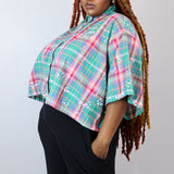 Summer Plaid 'Starlight' Boxy Button-Up