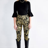 Gold on Black Shroomed Leggings