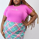 Magenta 'Horse' Ringer Tee