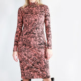 Black on Mulberry Shroomed Bandit Dress