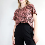 Black on Mulberry Shroomed Amie Tee - Thief and Bandit