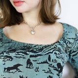 Black 'Shadow Canyon' on Ocean Basic Scoop Neck Long Sleeve
