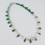 One of a kind glass bead necklace in T&B Baby Strawberry