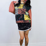 'Heated' Patchwork Cropped Sweatshirt (Size 1)