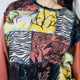 'Heated' Patchwork Cropped Sweatshirt (Size 1)