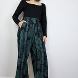 Pine 'Dry Brush' on Black Crêpe Pants