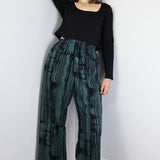 Pine 'Dry Brush' on Black Crêpe Pants
