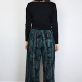 Pine 'Dry Brush' on Black Crêpe Pants