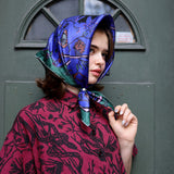 'Nightcrawlers' Silk Scarf in Dark Night