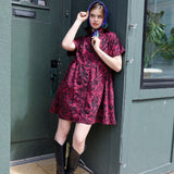 Cranberry 'Serpentine' Boxy Button-Up Dress