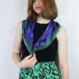 'Nightcrawlers' Silk Scarf in Dark Night