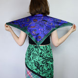 'Nightcrawlers' Silk Scarf in Dark Night