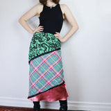 The Rebekah Patchwork Skirt in Watermelon Plaid