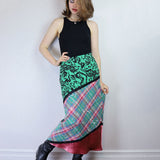 The Rebekah Patchwork Skirt in Watermelon Plaid
