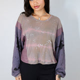 'Starlight' Tencel & Raw Silk Patchwork Unisex Boxy Long Sleeve (Size 1)