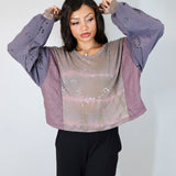 'Starlight' Tencel & Raw Silk Patchwork Unisex Boxy Long Sleeve (Size 1)