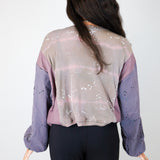 'Starlight' Tencel & Raw Silk Patchwork Unisex Boxy Long Sleeve (Size 1)