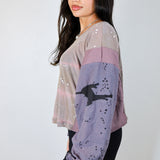 'Starlight' Tencel & Raw Silk Patchwork Unisex Boxy Long Sleeve (Size 1)
