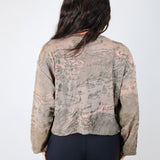 Coffee 'Shadow Canyon' Hand Dyed Tencel Unisex Boxy Long Sleeve (Sizes 1, 2, & 3)