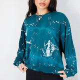 'Heroes Journey Under Starlight' Hand Dyed Aventurine Cropped Pullover (Sizes 1, 2, & 3)