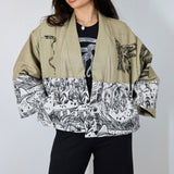 'Underbrush' Patchwork Silk & Cotton Duck Jacket (Size 2)