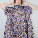 'Dreamy Floral' Collage Boxy Button-Up Dress
