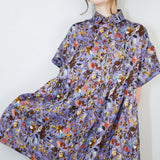 'Dreamy Floral' Collage Boxy Button-Up Dress